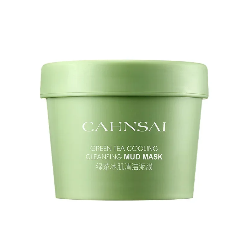 Green Tea Ice Muscle Mud Mask For Face Care Gentle Hydrating And Oil Control Smearing Volcanic Deep Cleansing Women