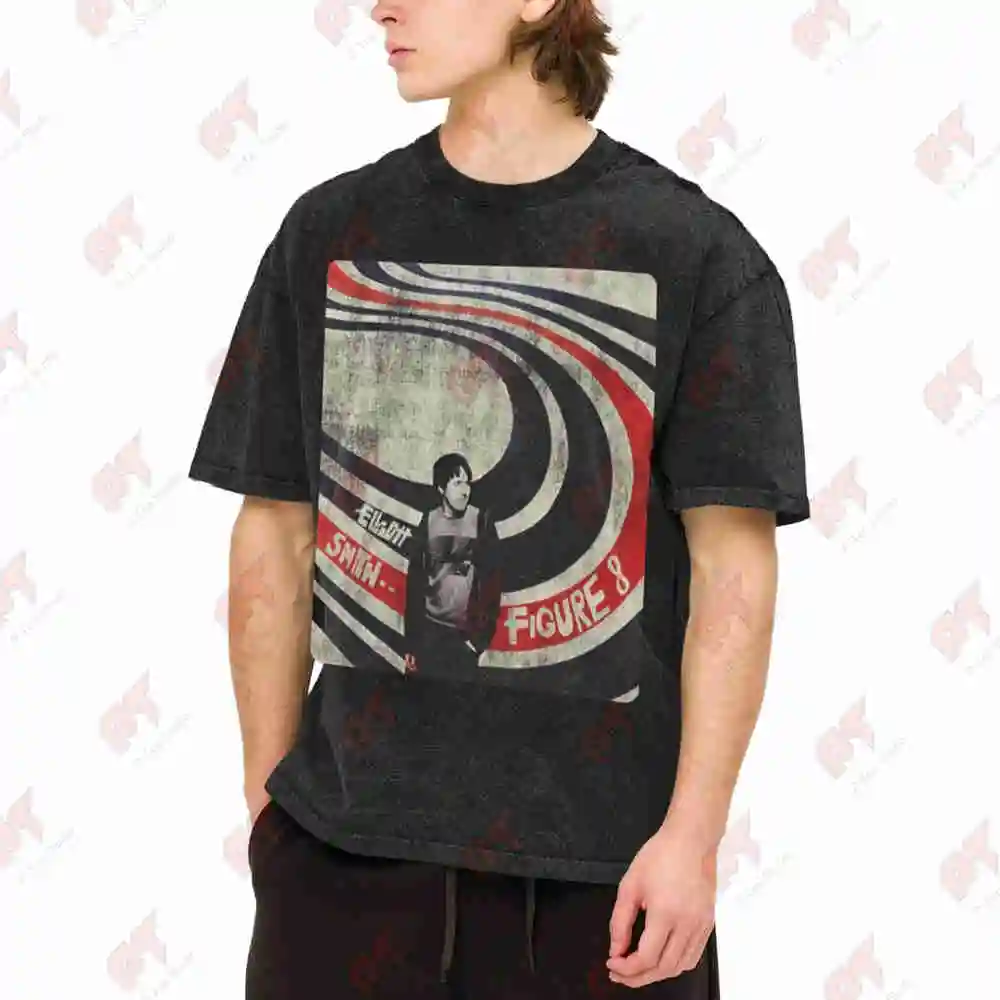 Elliott Smith Figure 8 Vintage Washed Tee Pure Cotton T-Shirt