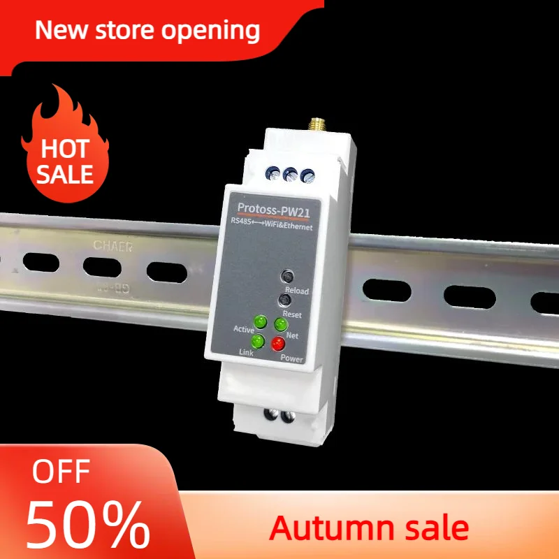 

DIN-Rail Modbus RS485 SERIAL port TO Ethernet/WiFI Converter bidirectional transparent transmission between RS485 and RJ45