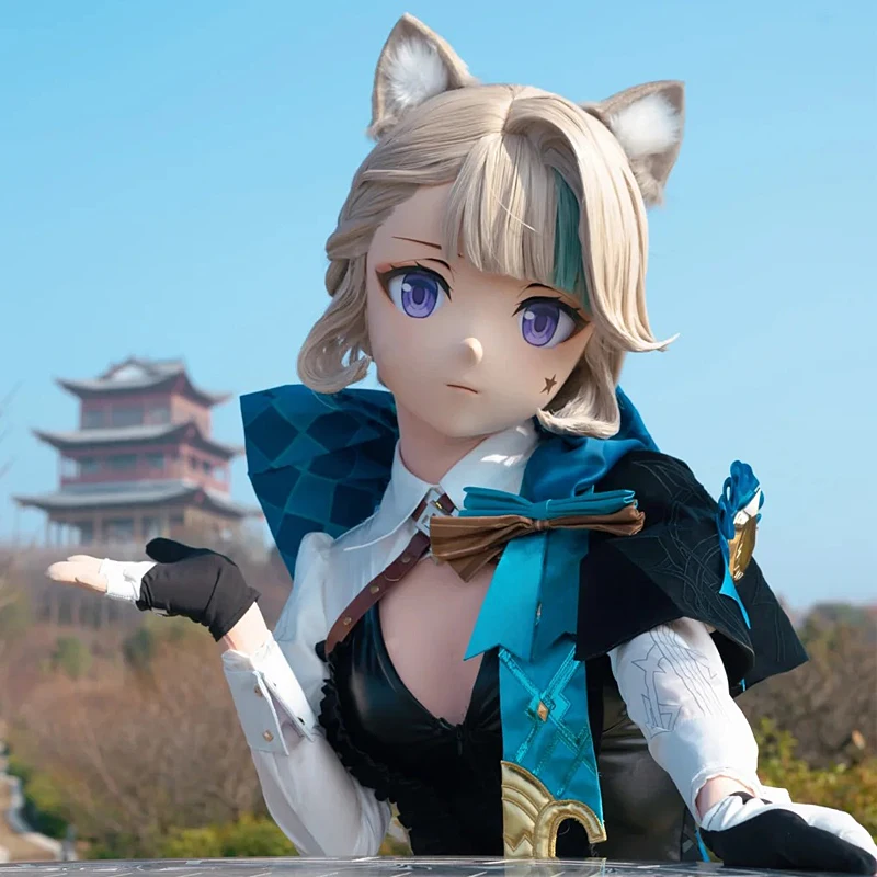 Full headband lockHandmade Customize Game character Kig Cosplay Kigurumi Resin Mask Japanese Anime Kigurumi Masks