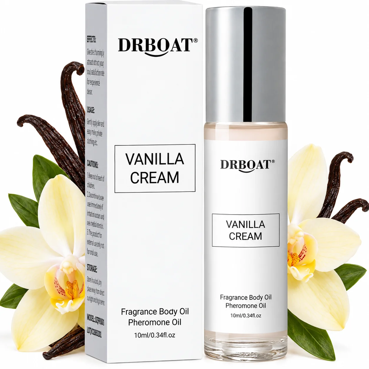 Vanilla Cream Pheromone Oil - Roll-On Gourmand Perfume Oil, Rich Vanilla Eau de Toilette, Bedroom or Date, Body & Hair, 10/20ml
