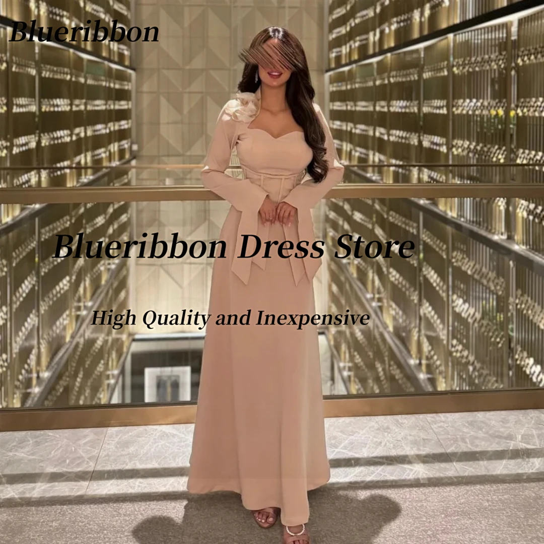 

Blueribbon Саудовская Аравия Пром платья с квадратным вырезом Вечерние платья Корсет с длинными рукавами Халат Des Mariage по индивидуальному заказу