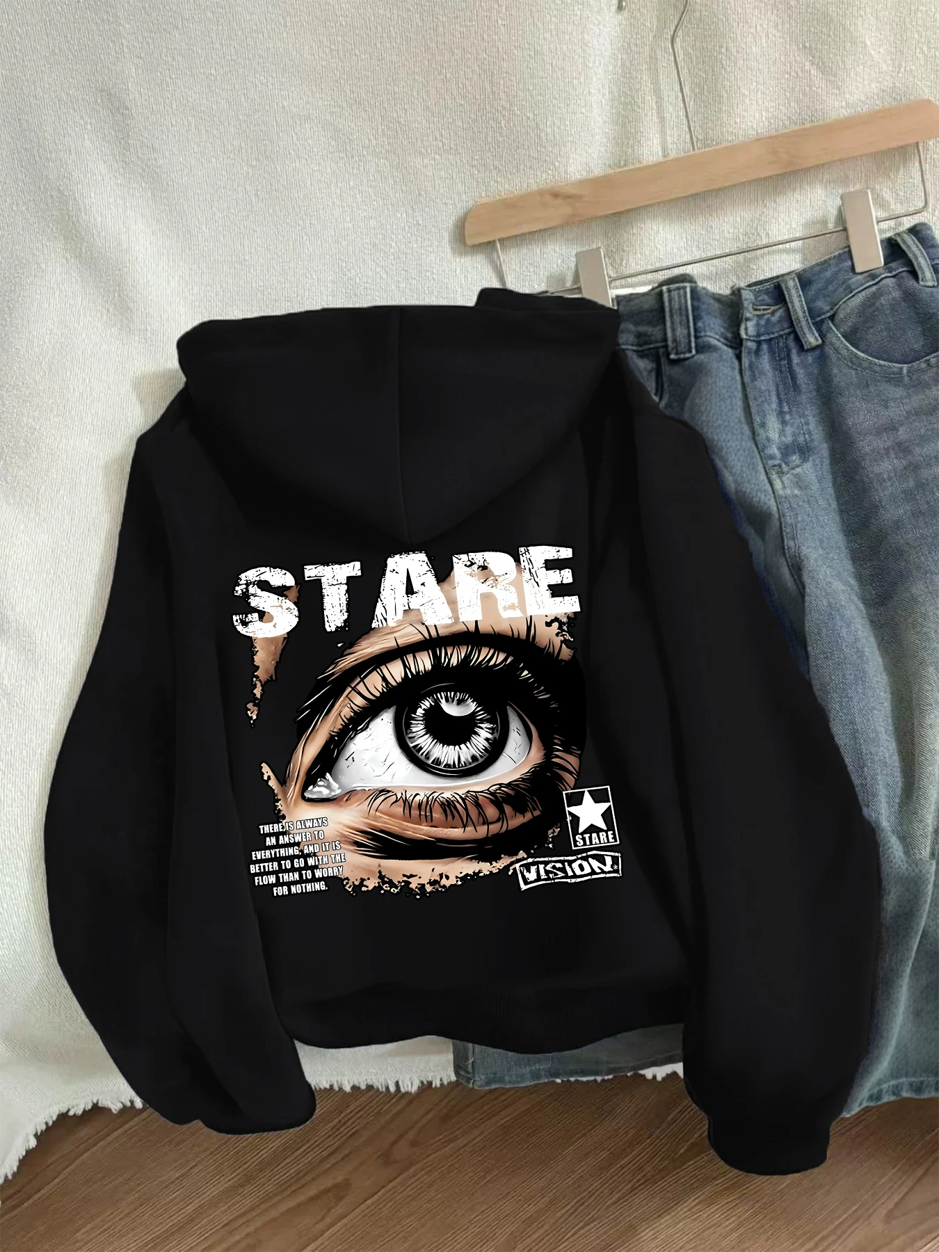 Winter Y2k Gothic Print dicker schwerer Samt schwarze Kapuze Reißverschlussjacke schlankes Temperament Damenjacke lässiger fauler Pendlerstil