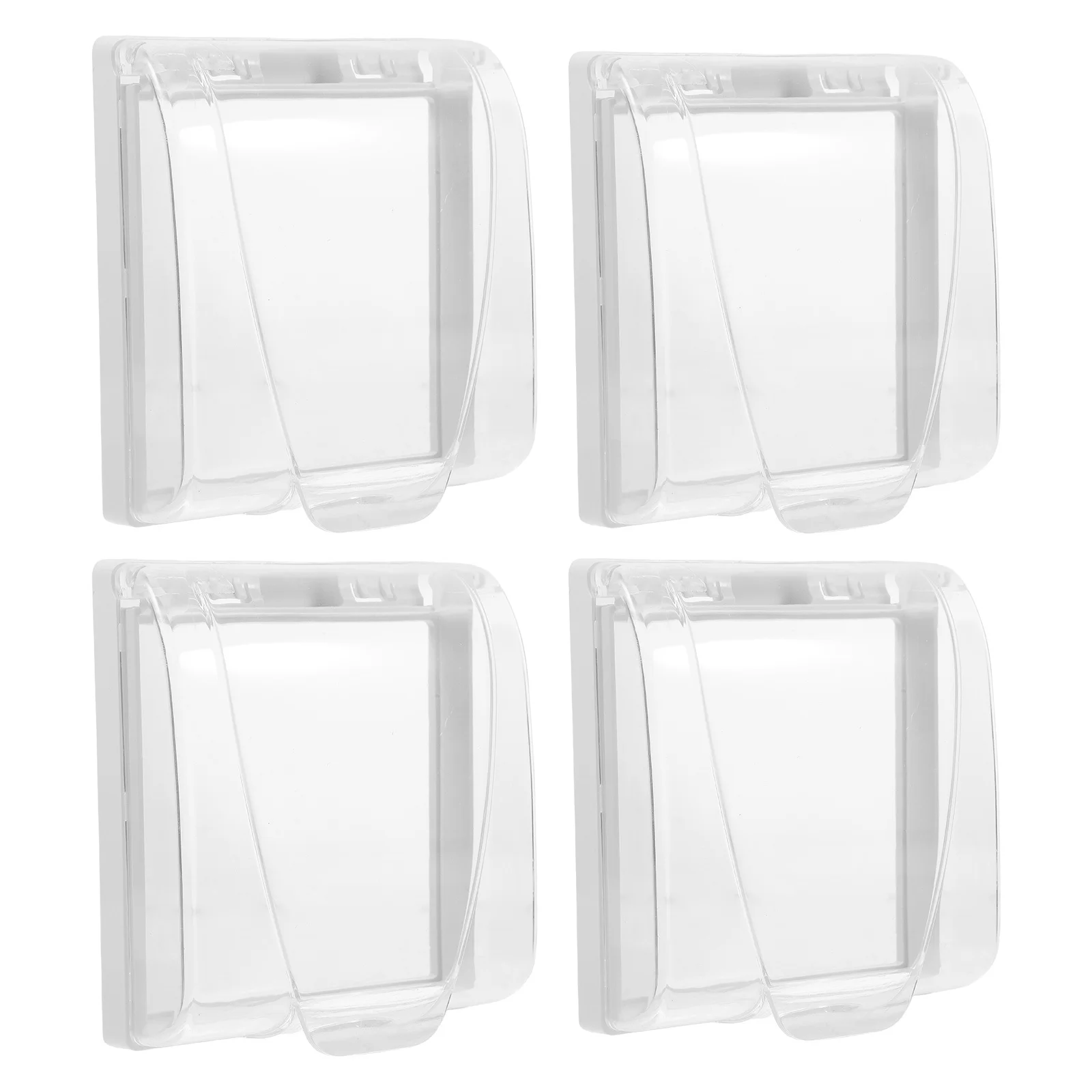 

4pcs Waterproof Socket Protector Clear 86 Type Adhesive Cover For Bathroom Kitchen Leak Proof Power Protection Box