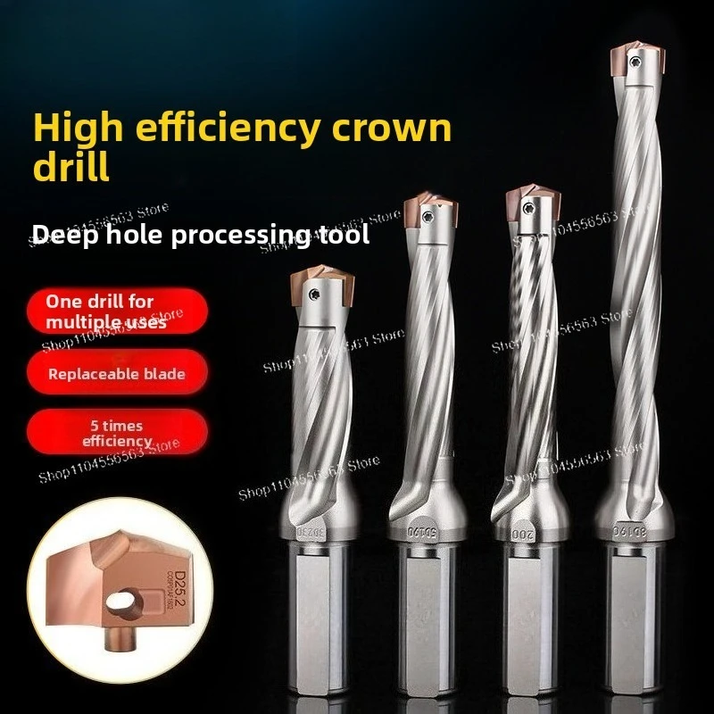 High Precision Deep Hole Drill, Extra Long Internal Coolant Indexable Drill, Indexable U Drill Holder