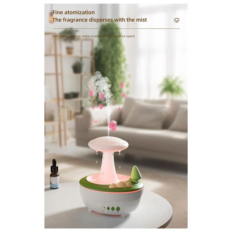 

【Новая распродажа】Увлажнитель капельного увлажнителя воды, дождевое облако, диффузор грибного масла с дистанционным таймером, для спальни, лампа-водопад, забавный подарок, забавный подарок