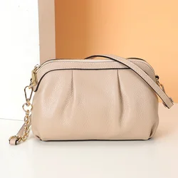 New Fashion Girls Message Bags Simple Shoulder Bag Women Small Crossbody Bags Geniune Leather Multi-function Leisure Women Bag