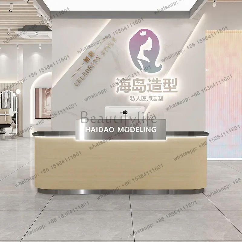 PG Checkout Front Desk Reception Counter Hotels Arched Classic Reception Desks Beauty Salon Modern Mostrador Recepcion Furniture
