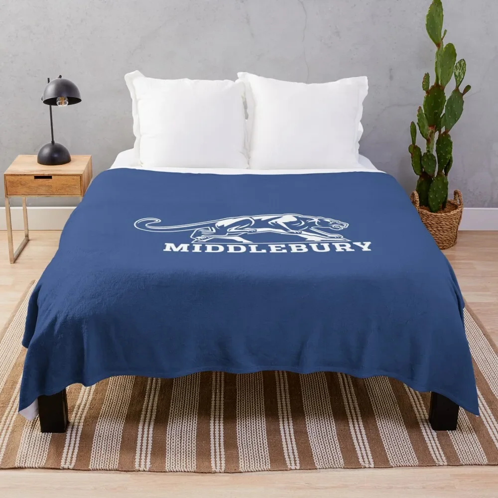 

Middlebury PANTHERS VT Throw Blanket For Decorative Sofa Luxury Thicken Blankets