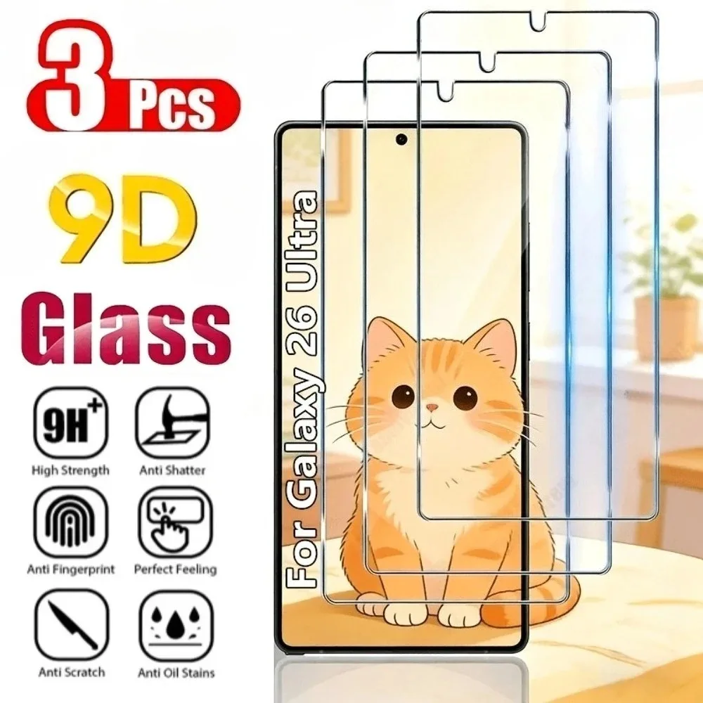 Protecteurs d'écran Ultra transparents, 3 pièces, pour Samsung Galaxy S26 S25 S24 Ultra S23 S22 S21 Plus S26 S25 Edge, verre trempé de dureté 9H Protecteurs d'écran Ultra transparents, 3 pièces, pour Samsung Galaxy S26 S25 S24 Ultra S23 S22 S21 Plus S26 S25 Edge, verre trempé de dureté 9H