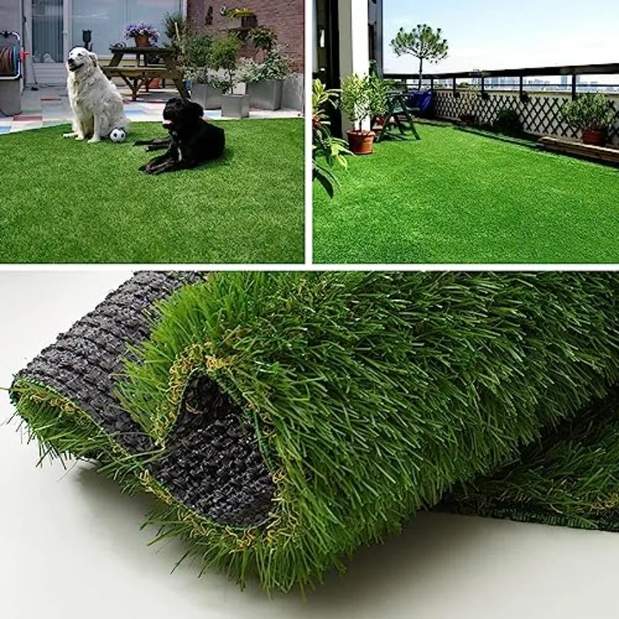 

Artificial Grass Turf Rug X Indoor Outdoor 1.38" Pile Height Realistic Fake Grass with Drain Holes Astro Turf for Patio Garden
