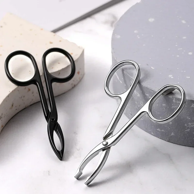 1Pcs Scissor Type Eyebrow Tweezer Fine Hairs Puller Eye Brow Nose Hair Removal Stainless Steel Beauty Makeup Tools Accessories