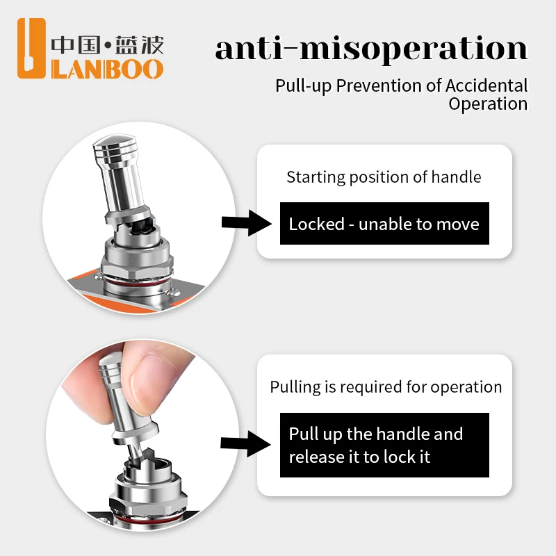 LANBOO 12mm Pull Unlock Self-locking  Toggle Switch 3pin 4pin 6pin ON-OFF/ON-OFF-ON 2 Position 3 Position 25A