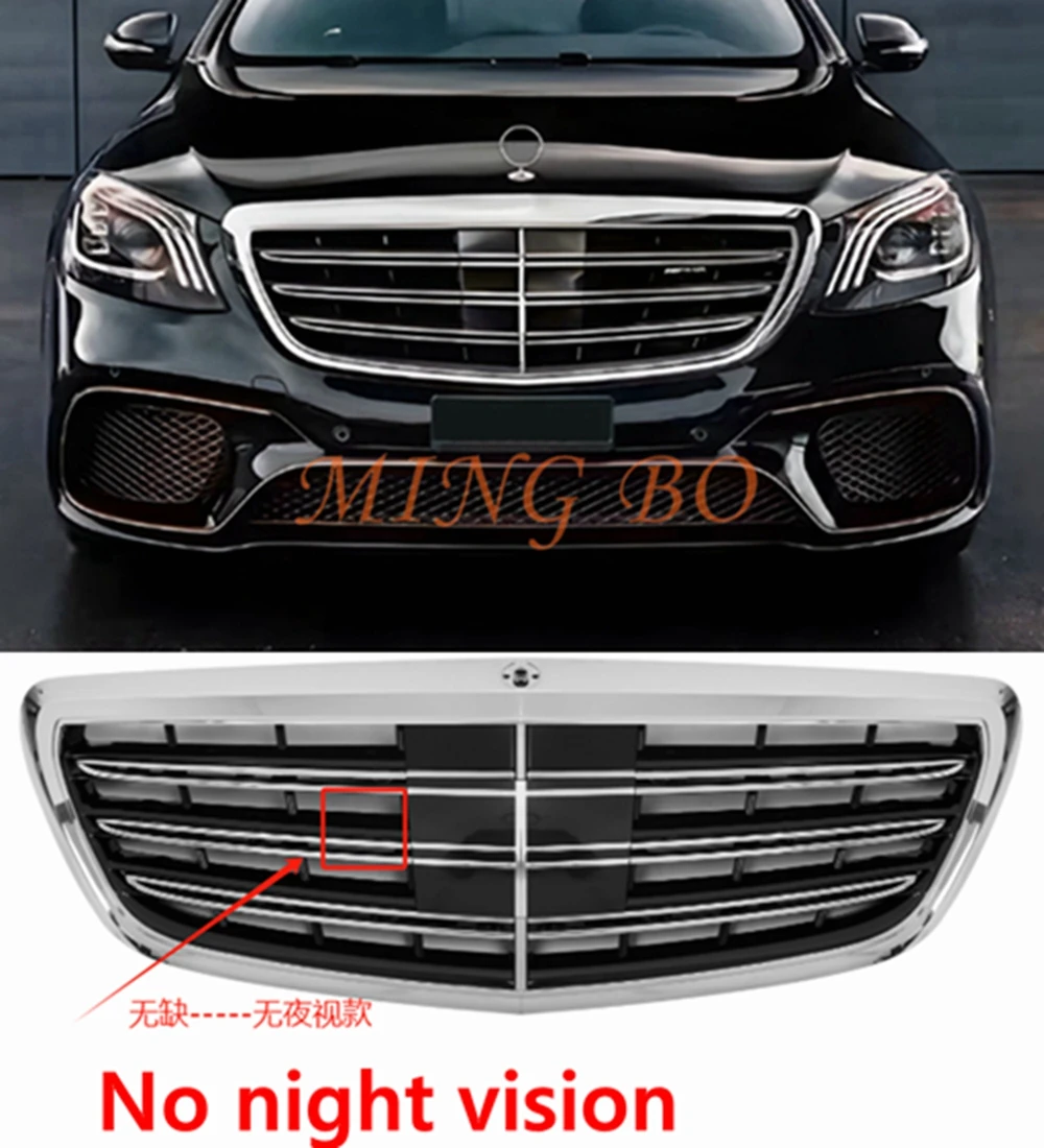 

Front Racing Center Grille Facelift Bumper Grill FOR Mercedes-Benz S-Class W222 2014 2015 2016 2017 2018 2019 2020