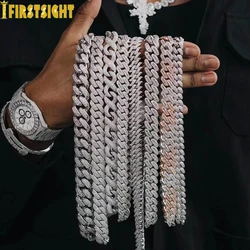 Iced Out Bling Miami Cuban Chain Necklace Gold Silver Color CZ Cubic Zirconia Link Men Women Hip Hop Jewelry
