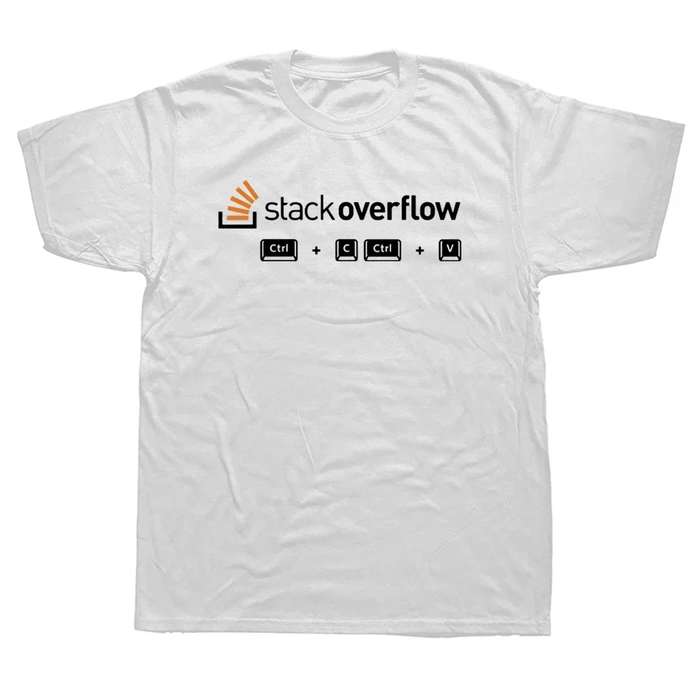 Senior Developer Skills Stackoverflow CTRL C+V T-Shirt Programmer Personality Frontend Backend Geek Coder Cotton Quality Clothes