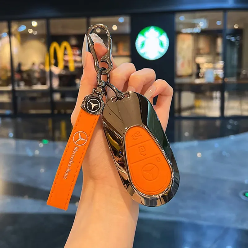 Key Case Cover Car Accessories Fob Protector for Mercedes Benz S400L S450/S500 MaybachS480 Keychain Holder Keyring Shell
