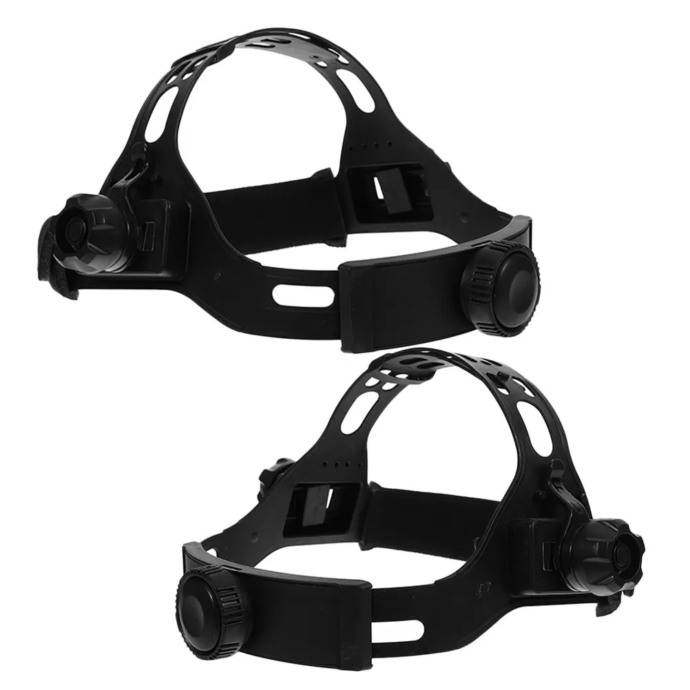 2 Pcs Adjustable Welding Headgear Welder Accessories Hard Hat Headbands Square Hole Black