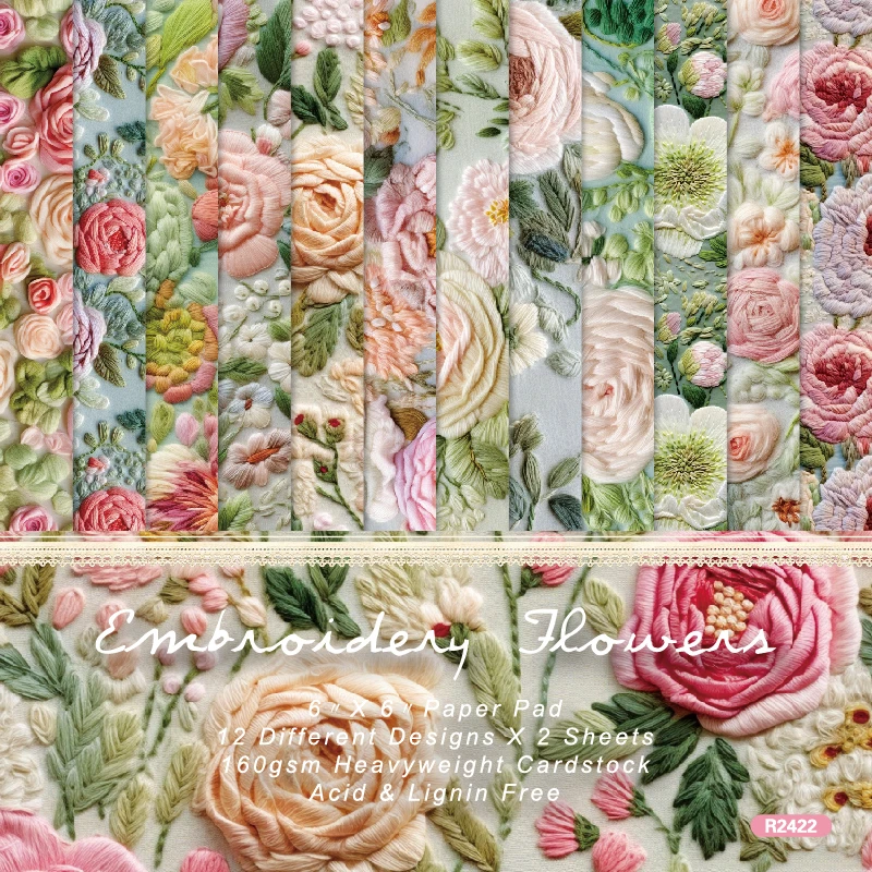 

Panalisacraft 24 sheets 6"X6" Vintage Flower Scrapbook paper Scrapbooking patterned paper pack DIY craft Background paper