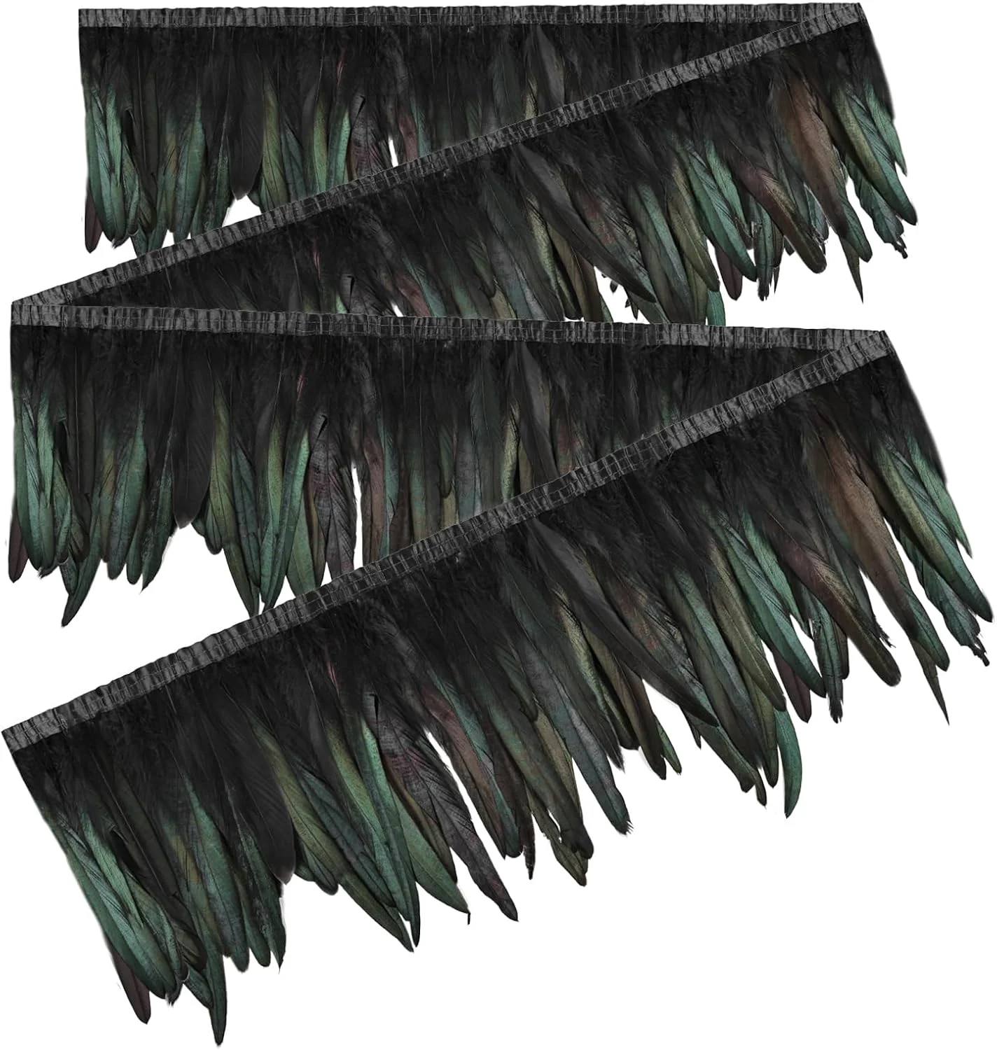 200cm Rooster Tail Feather Trim 25‑30cm Decorative Feather Ribbons for Hand‑made Ornament Party Performance Home DIY Craft Decor