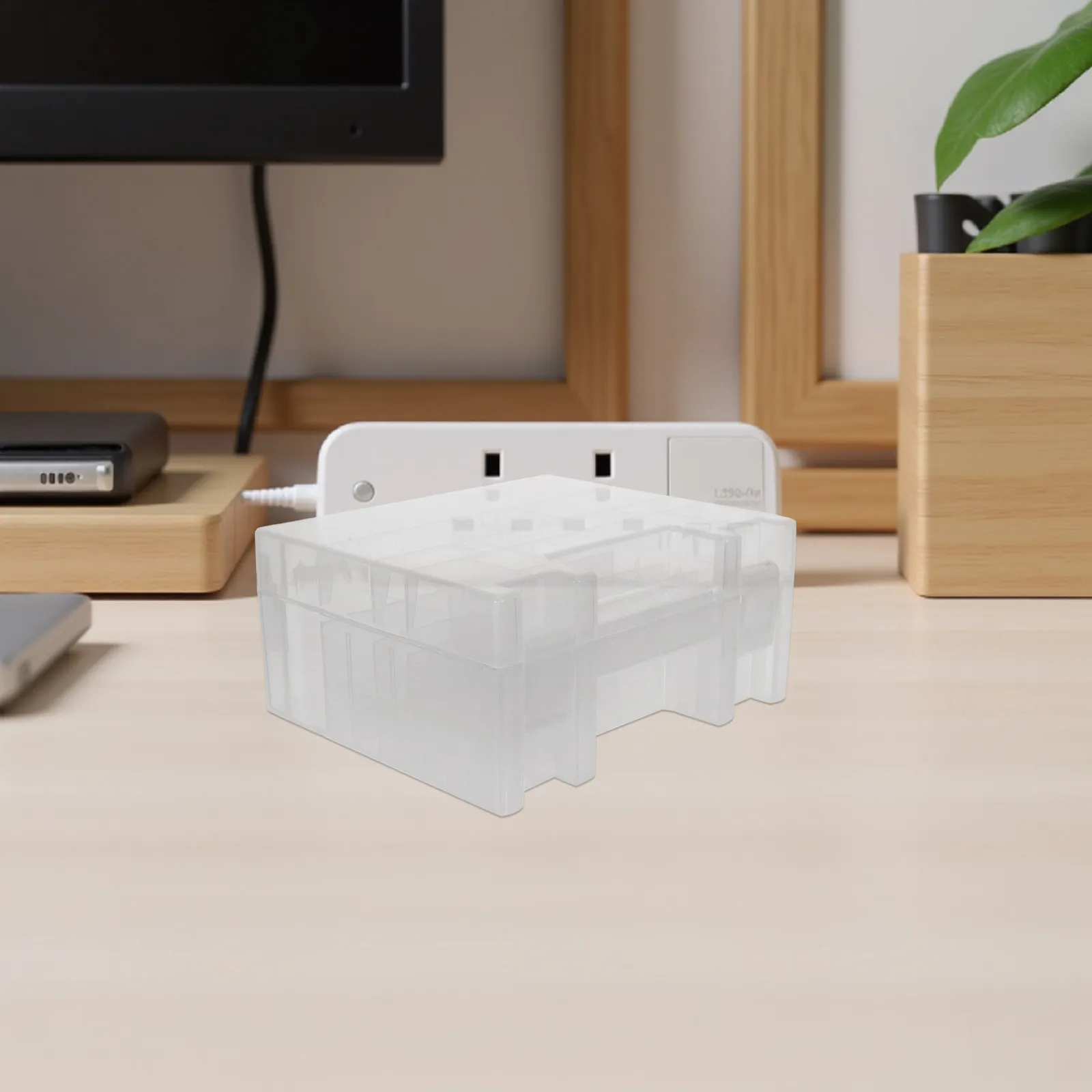 

Aa and Aaa Battery Storage Organizer Case Transparent Plastic Lid Portable Battery Holder Container for Home