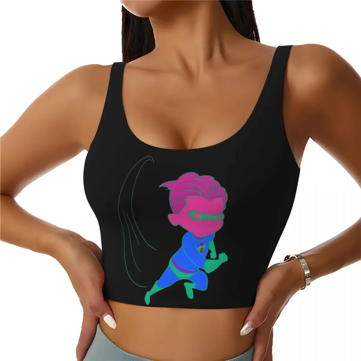 

Custom High Impact The Incredibles Cartoon Run Sports Bra Women Manga Gym Workout Yoga Crop Top