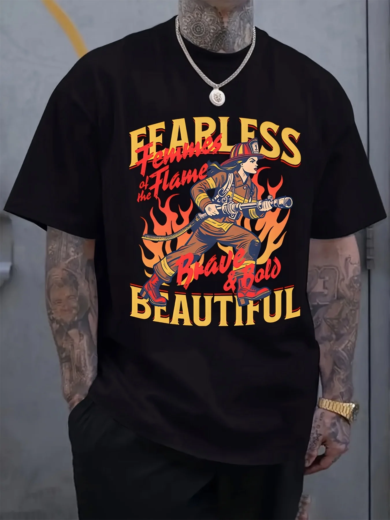 Unisex 100% T-Shirt for Men and Women, Featuring the Fearless Femmes of the Flame Design This Soft, Casual Streetwear Essential Is Suitable for All Seasons, Versatile for Any Outfit.