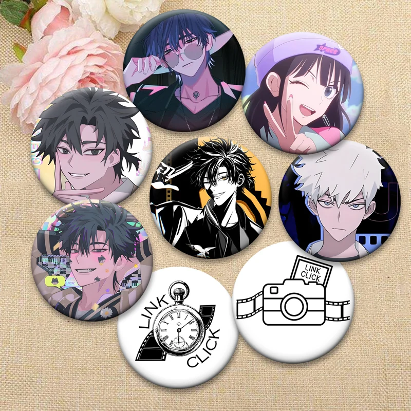 Cheng Xiaoshi,Lu Guang,Qiao Ling Cartoon Brooches Anime Link Click Badge Bag Decor Exquisite Round Lapel Pins Jewelry Gifts