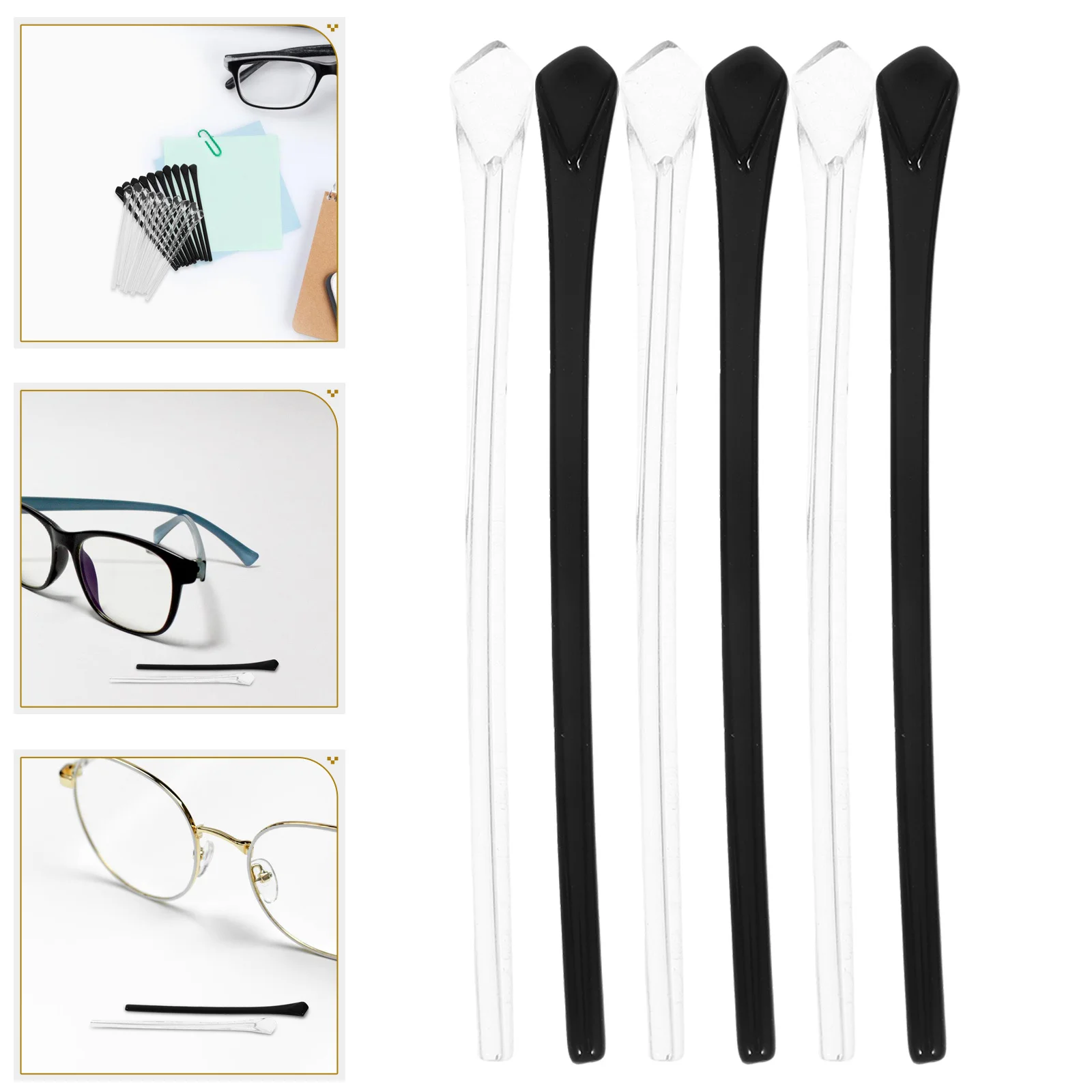 

Eyeglass Temple Tips Antislip Vintage Style Dual Color Durable Fit For Thin Legged Glasses Eyeglass Replacement Parts