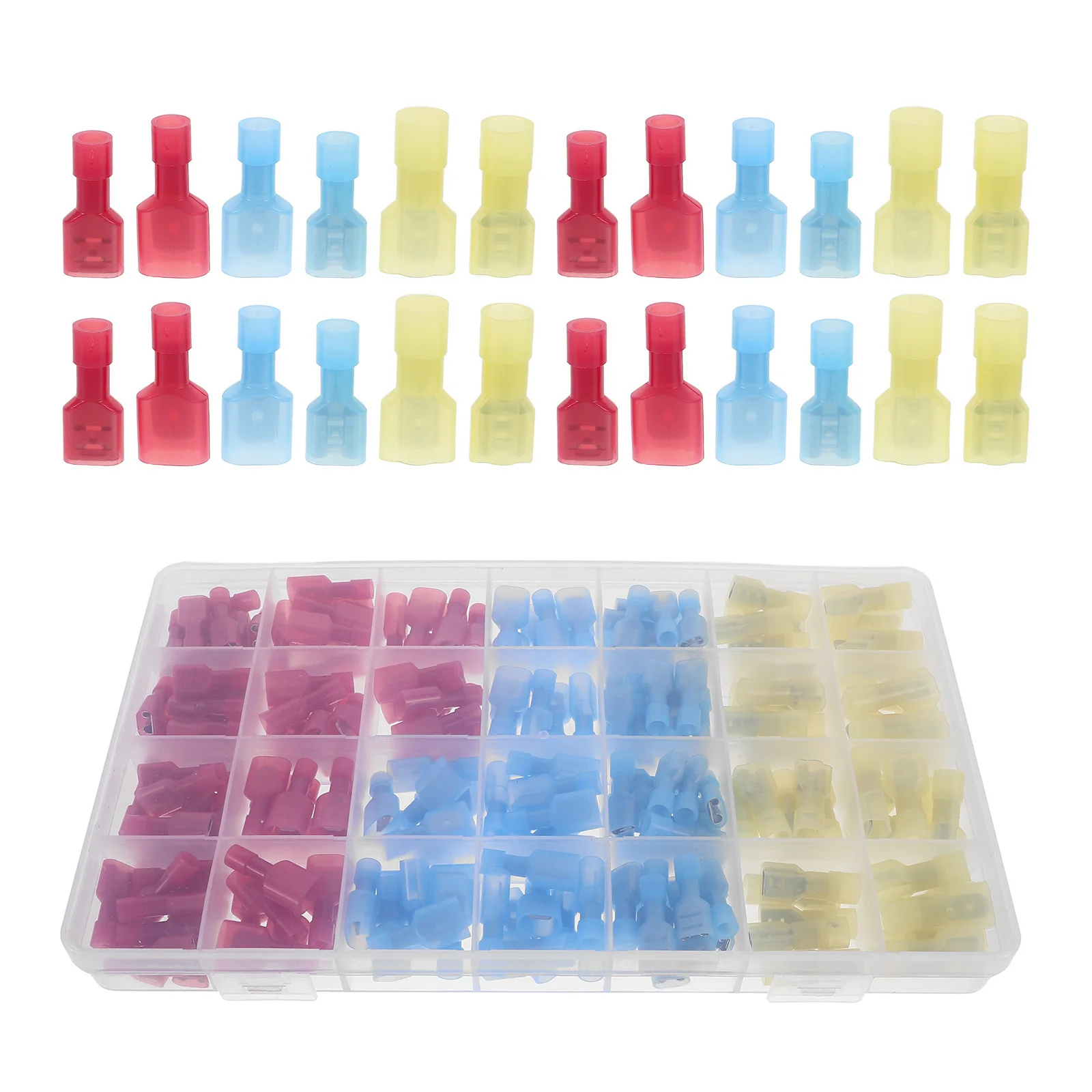 

200Pcs Electrical Insulated Terminals Spade Connectors Kit Heat Resistant Nylon Male Female Wire Terminals for Industrial Wiring