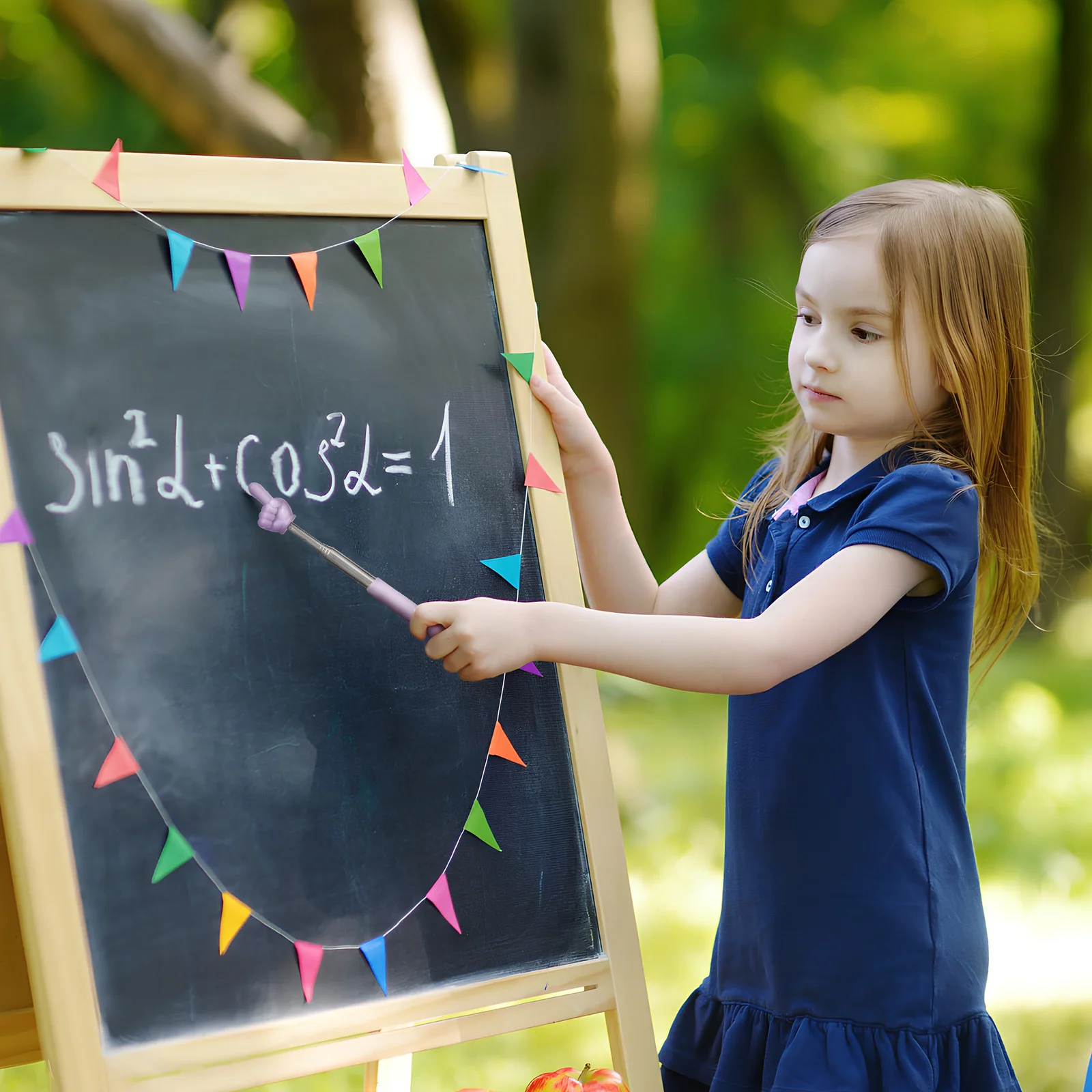 5 Stück ausziehbare Lehrer-Pointer-Sticks, leichter Finger-Vorlesungs-Pointer, Klassenzimmer-Unterricht, unverzichtbarer Kunststoff, Stahl