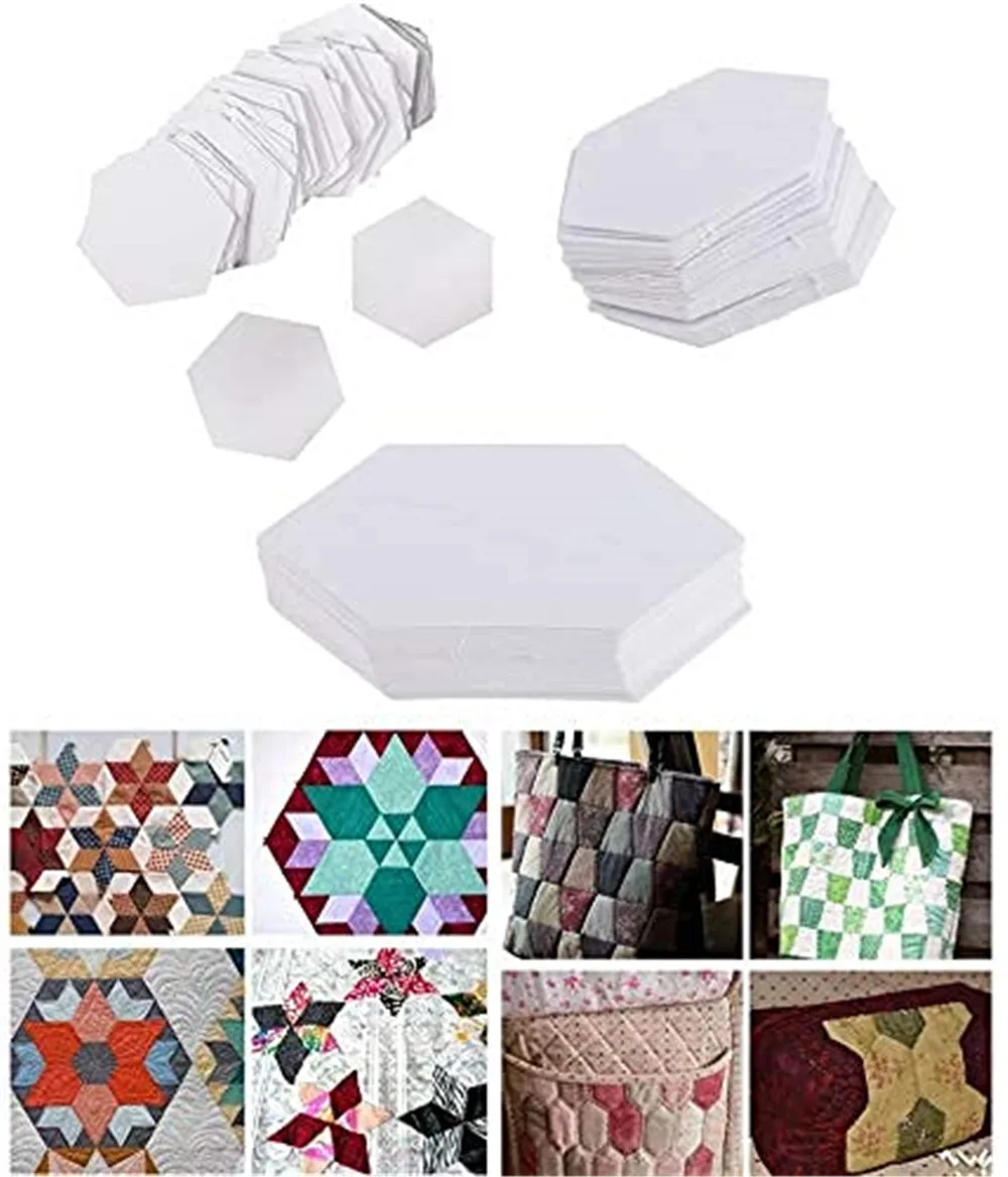 300 Stück sechseckige Papierquilt-Vorlagen, Papierstück, DIY-Patchwork, 12 mm, 22 mm, 26 mm – Detail 6
