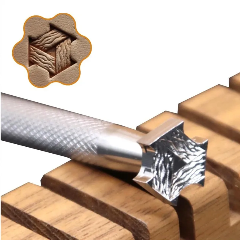 Кожаный штамп с треснутым узором 304SS, инструмент для тиснения BL413 для кожи Veg Tan, штамп для штамповки своими руками 13x11,4 мм