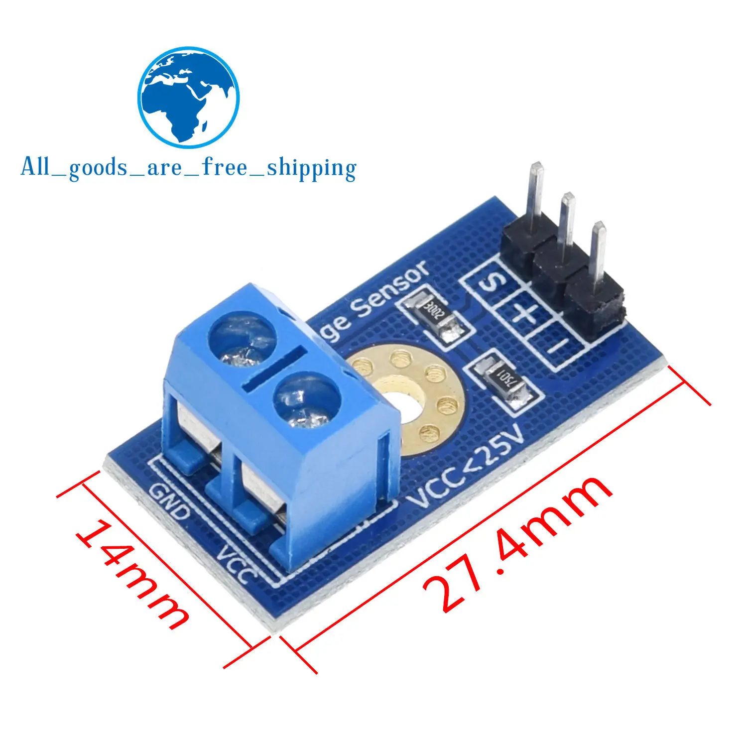 TZT 1/3pcs Standard Voltage Sensor Module Test Electronic Bricks For Robot For Arduino