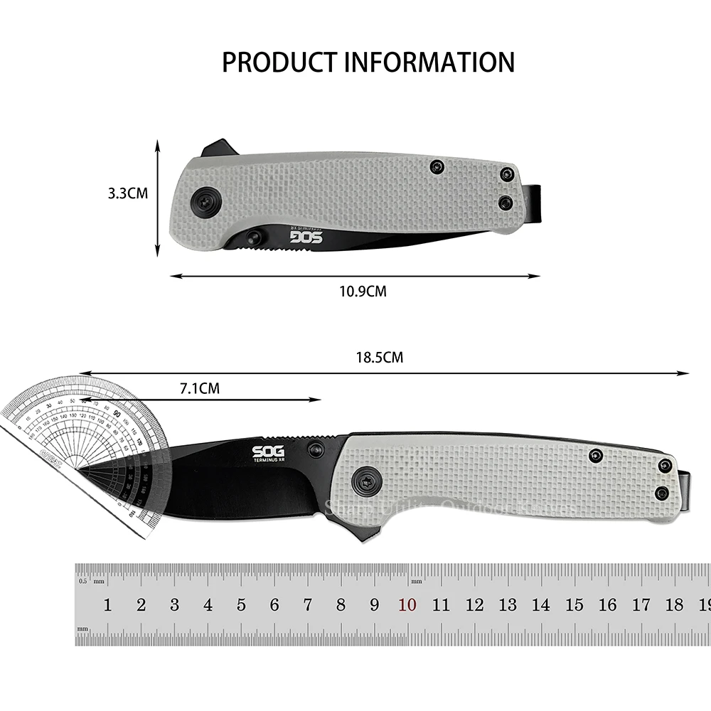 TERMUNUS XR Multifunctional Tactical Folding Pocket Knife Nylon Fiber Handle Survival Camping Outdoor Rescue Utility D2 Knife