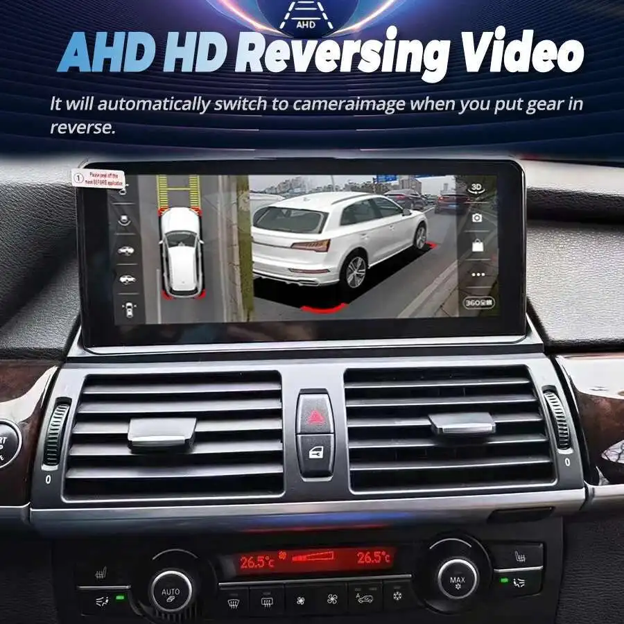 Android 15 Stereo Ekran 10.25" Auto Radio Samochodowe Do BMW X5 E53 X6 E70 E71 2007-2013 System CIC CCC Carplay Video Nawigacja GPS