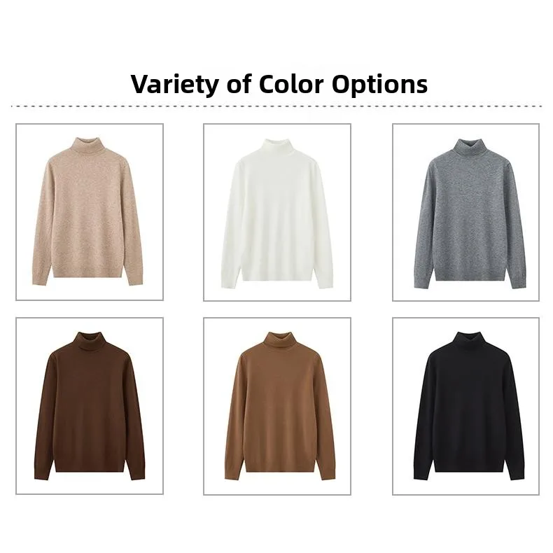 

Вязаный свитер с высоким воротником, мужской осенне-зимний длинный свек, верхняя основа, теплый простой корейский Sle, мужская мода