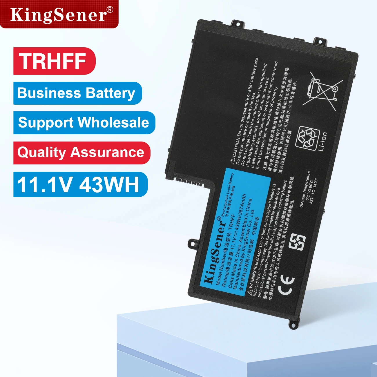 KingSener TRHFF 43WH Laptop Battery For Dell Inspiron 5547 5545 5548 5557 5445 5448 5447 5457 3450 3550 1V2F6 01V2F 0PD19