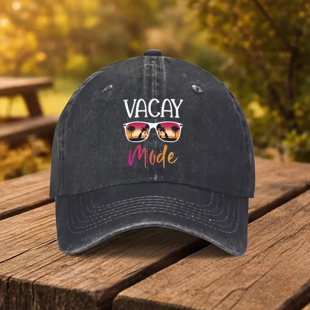 VACAY Mode Glasses Print Baseball Cap Unisex Fashion Duckbill Hat Suitable for Outdoor Sports Fitness Travel Outing Multi-Color
