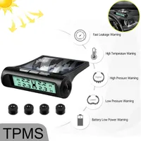 Smart TPMS Solar Tyre Pressure Monitoring System 4 Sensors Display Solar Intelligent Car Tyre Pressure  Air Pressure Gauge