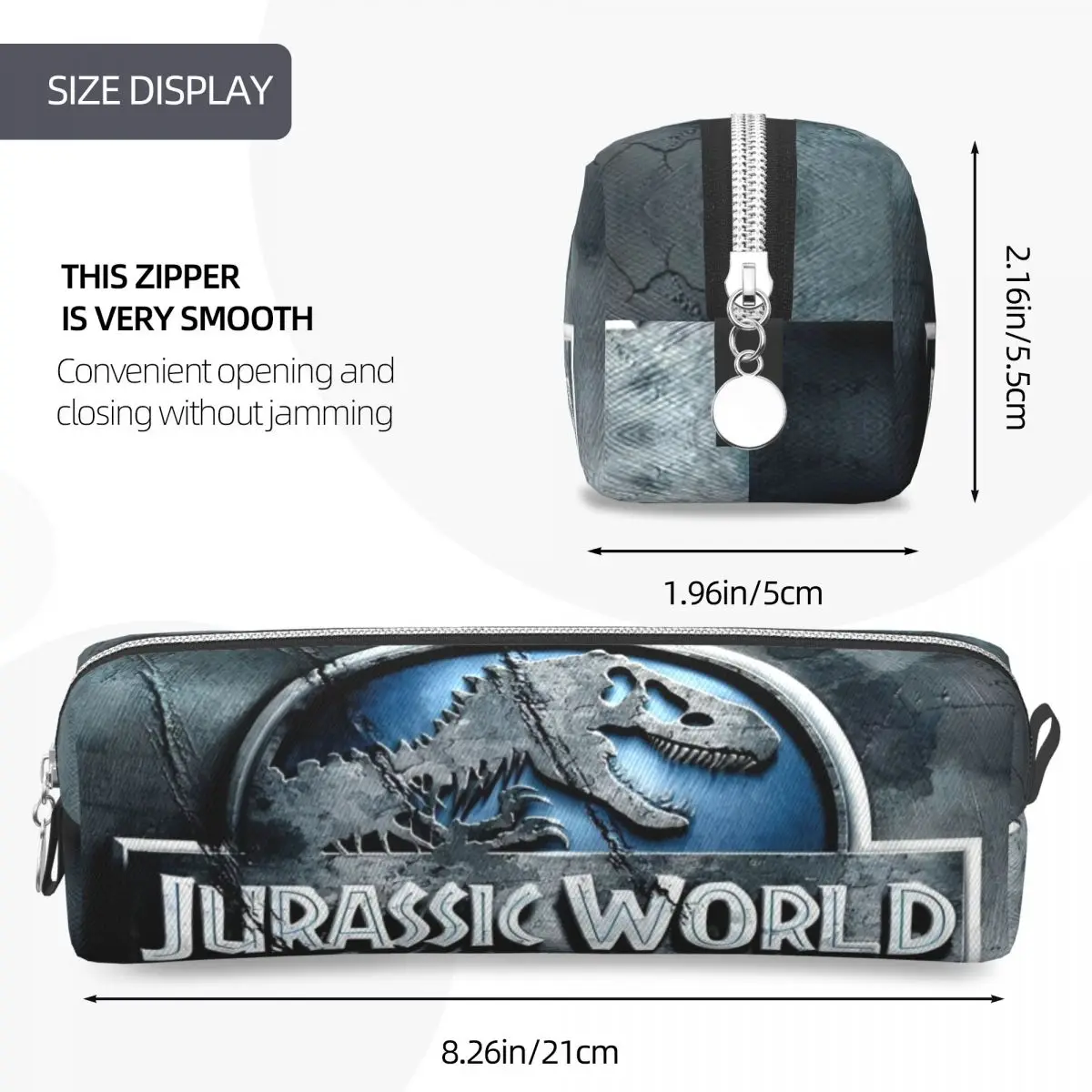Jurassic world logotipo dinossauro lápis casos caneta titular sacos de lápis para estudante grande armazenamento material escolar zíper pencilcases