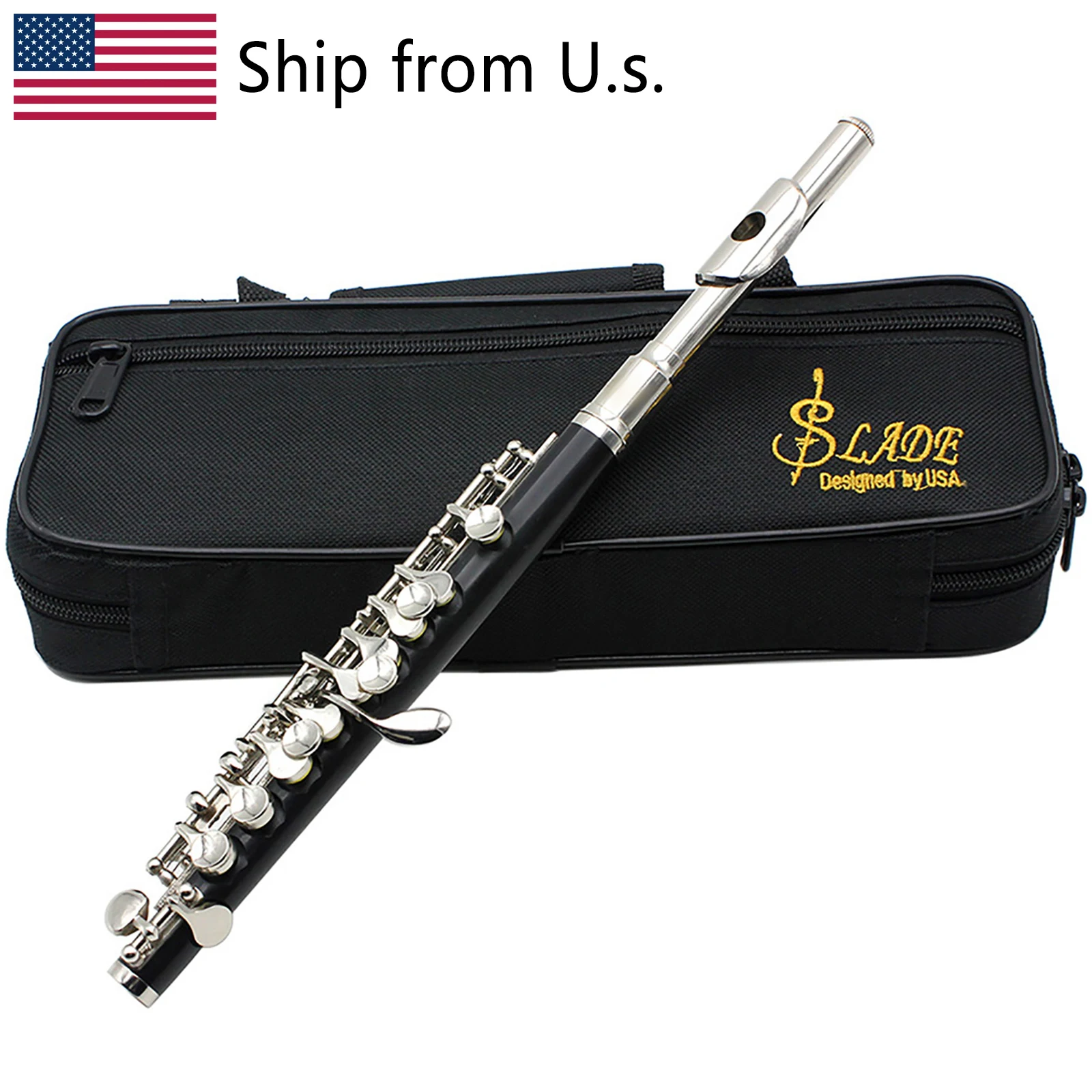 

Пикколо SLADE, 16 отверстий, тональность C, с серебряным ключом E, корпус из купроникеля, духовой инструмент с чехлом и салфеткой для чистки