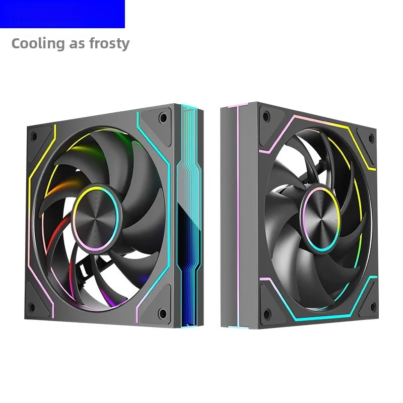 عالية السرعة التحكم في درجة الحرارة مروحة حالة الكمبيوتر 12 سنتيمتر الصامت ARGB متوهجة الأبيض بالوعة الحرارة مروحة للكمبيوتر المكتبي #1