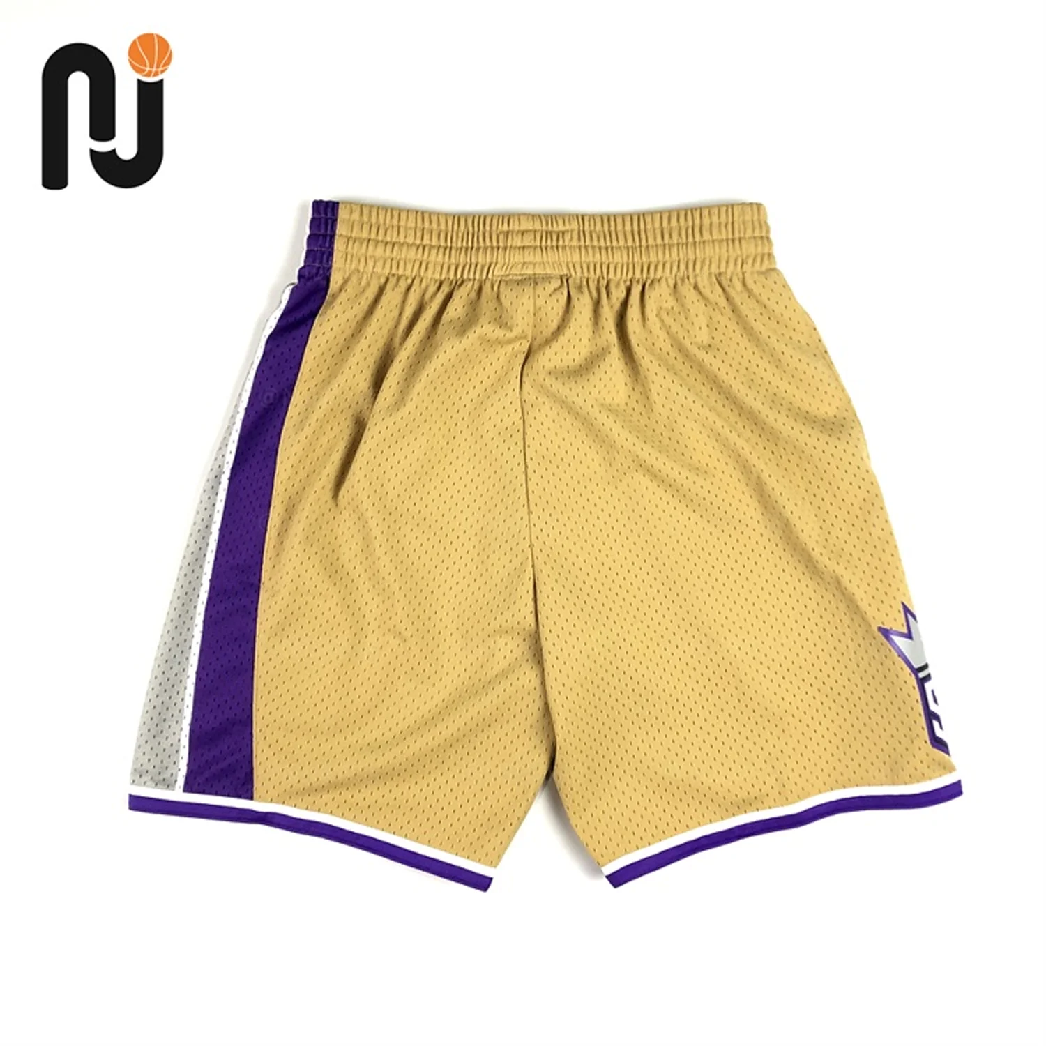 M&N Basketball 05/06 Sacramento Swingman Shorts-Yellow Classic Vintage NBA Kings Unisex Retro Loose Pants Adults/kids Mike Bibby