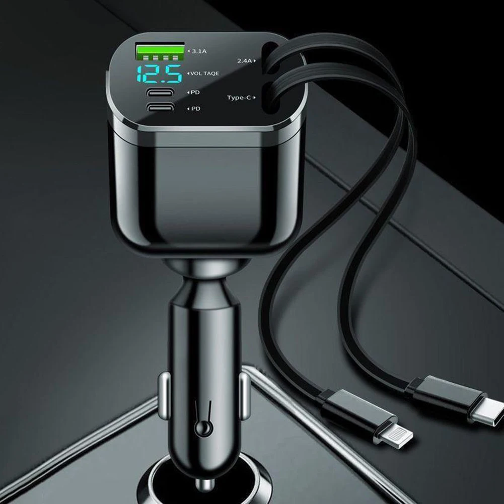 

Автомобильное зарядное устройство для iPhone с цифровым дисплеем, автомобильные зарядные устройства для телефонов для планшетов, сотовых телефонов