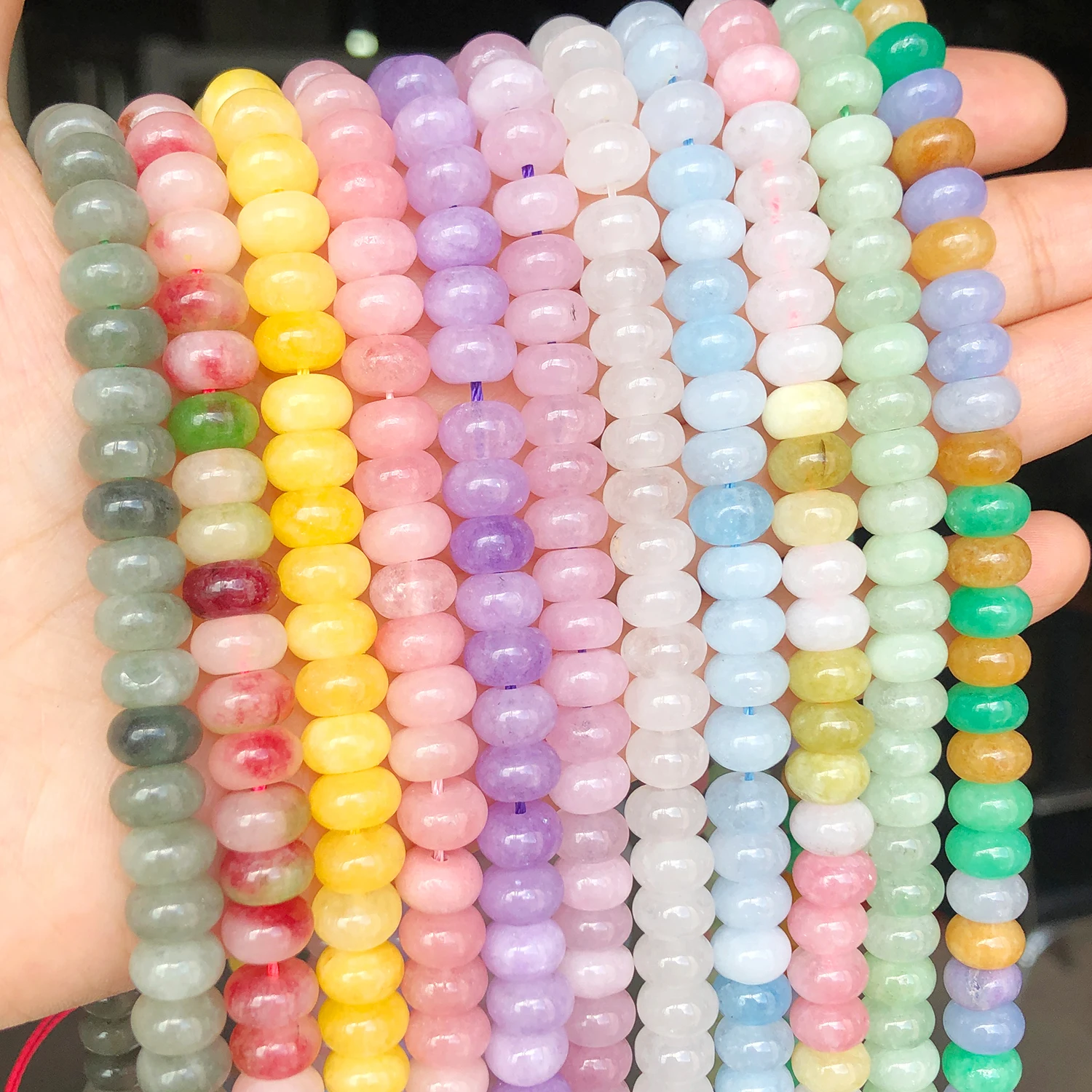 5x8mm Rondelle Tourmaline Jade Apatite Beads Natural Stone Abacus Spacer Beads For Jewelry Making DIY Bracelets Accessories 15\'\'