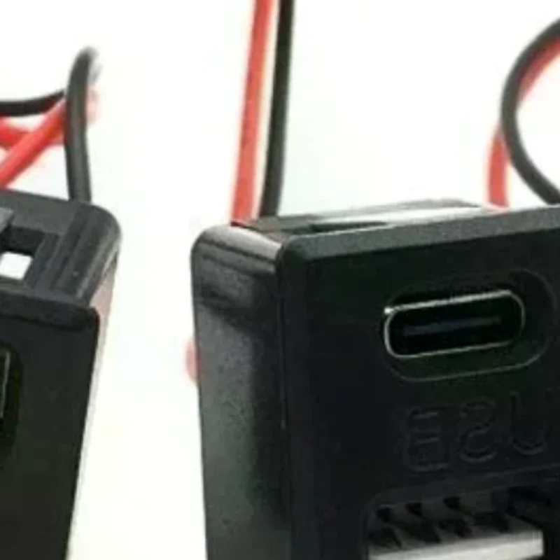 Double Layer USB & Type C Female Power Socket Overcharge Protection with Mini USB Lamp for Bedroom Office Camping Use