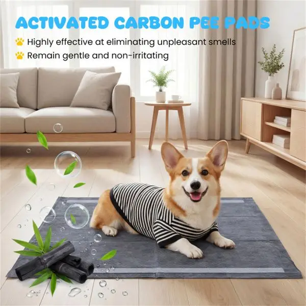 Extra Large 6-Layer Odor Control Dog Pee Pads 150 Pack Activated Carbon 35.5