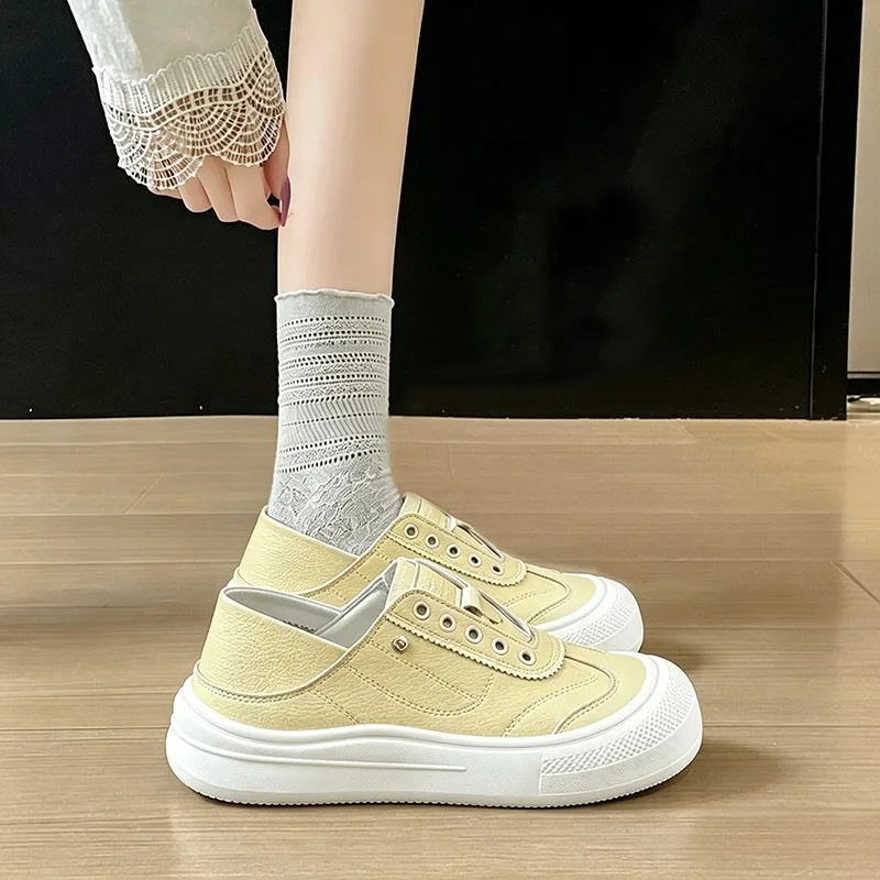 2026 Casual Sports White Sneakers - One-Piece Style - Versatile for College Commuting - Lazy Shoes  sneakers women