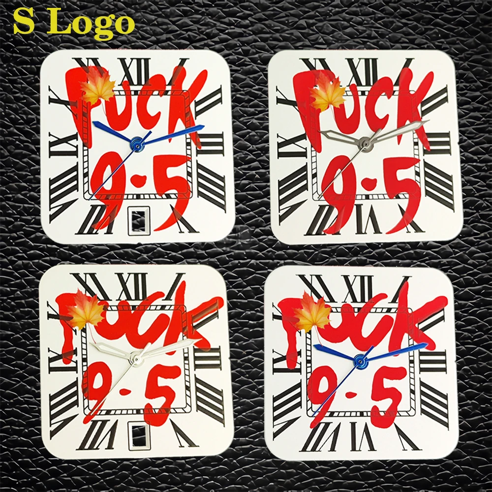 

S logo NH35 dial, personalized 9.5 logo Roman numerals men's watch square dial, suitable for NH35 movement watch accessories